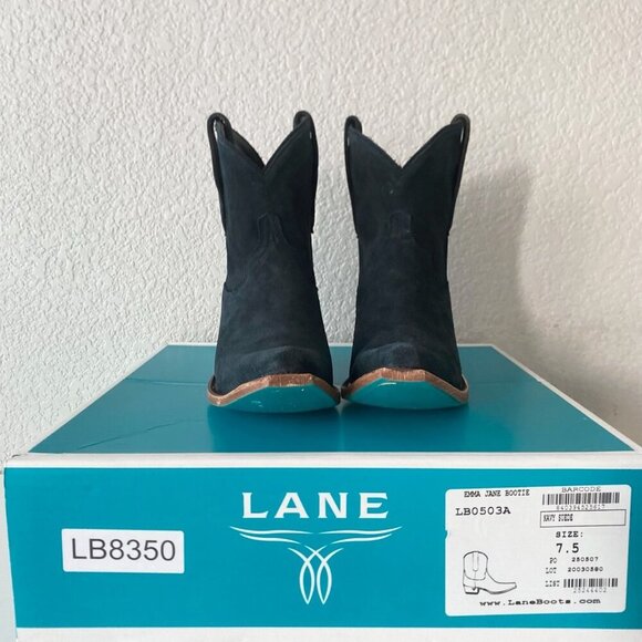 Lane EMMA JANE Womens Cowboy Bootie 7.5 Blue Suede Western Cowgirl Ankle Boots - Picture 10 of 11